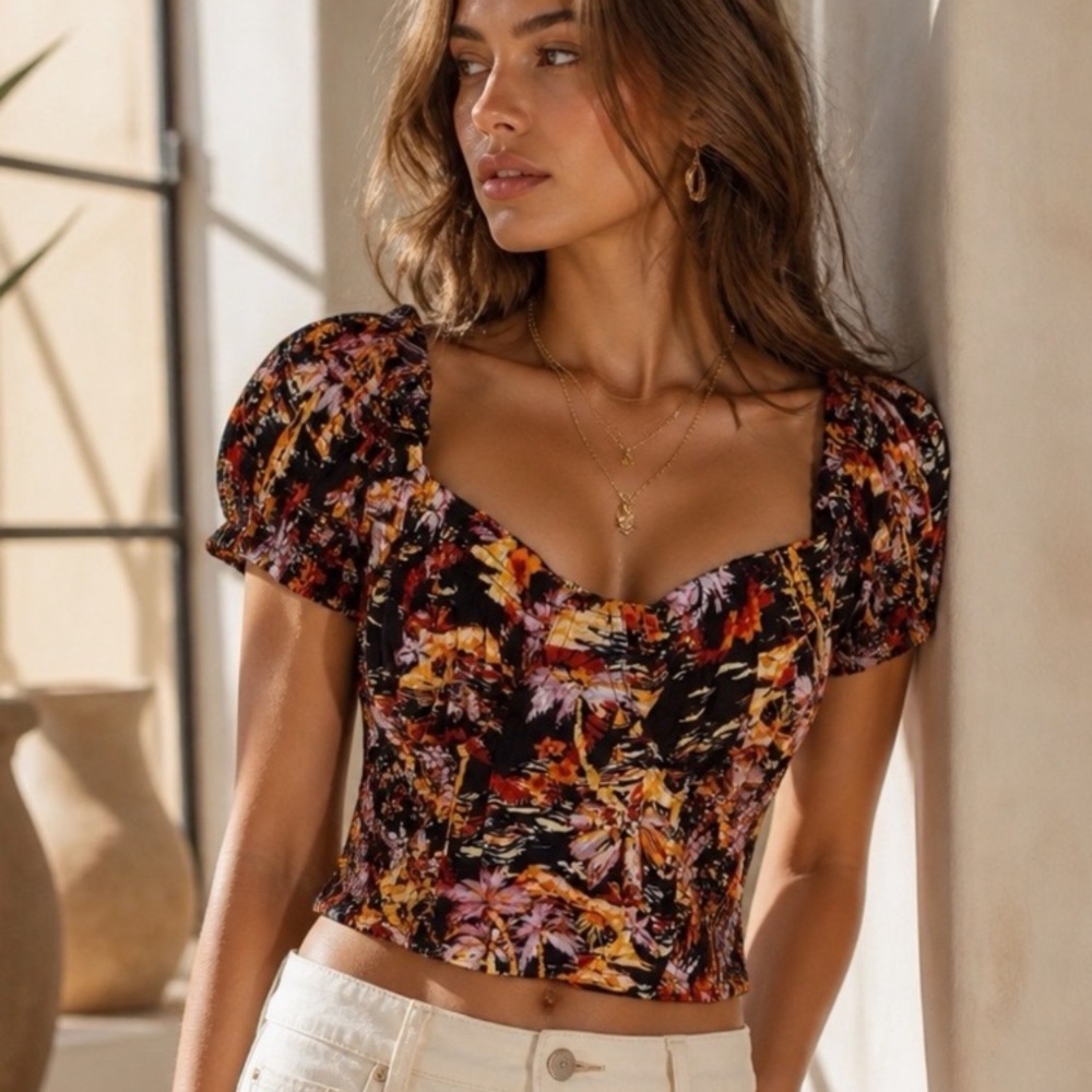 Free People Women's Multicolor Crop-top, Size Medium